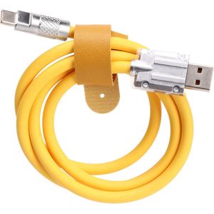 66W Snel Oplaadkabel - Vloeibare Siliconen - Type C - Telefoon Power Bank Camera - Geel .