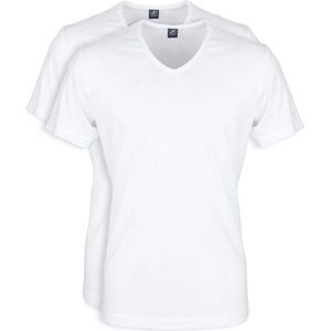 Suitable - Vita T-Shirt V-Hals Wit 2-Pack - Heren - Maat XXL - Modern-fit