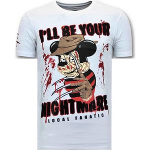 Luxe Heren T shirt - Freddy Krueger - Wit