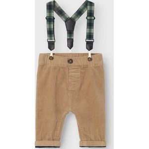 Name it - NBMBEN - Broek - Beige - Velours met Bretellen