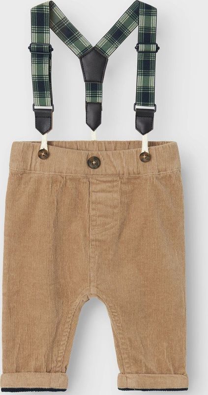 Name it - NBMBEN - Broek - Beige - Velours met Bretellen