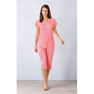 Roze Hajo pyjama bloemen - Roze - Maat - 48/50
