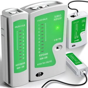 Netwerkkabeltester RJ11-RJ12-RJ45 LAN Patchkabeltester Cable Tester Patchkabeltester LAN Netwerkkabeltester Kabel Patchkabel Lijn Tester LAN Tester Netwerkkabeltester