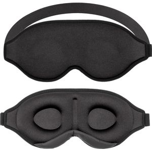 Intirilife slaapmasker in zwart - 3D slaapmasker - Zacht, glad, licht, verduisterend