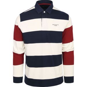 Hackett - Polo Rugbyshirt Donderblauw - Slim-fit - Heren Poloshirt Maat M