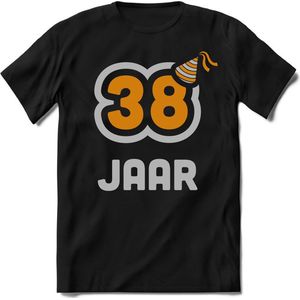38 Jaar Feest kado T-Shirt Heren / Dames - Perfect Verjaardag Cadeau Shirt - Goud / Zilver - Maat XXL