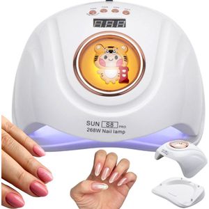 UV LED Nagellamp 268W - 57 Diodes - Professionele Nagellamp voor Hybride Gels - Manicure & Pedicure Lamp met Bewegingssensor - Timer en LCD-Display - Nail Dryer for Nails - Snel Drogen
