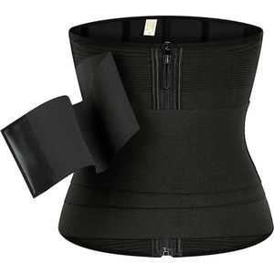 Teep Waist Trainer Met Wikkelband – Corset – Korset – Postuur Corrector – Waist Shaper – Corrigerend Ondergoed Dames – Shapewear Dames – Zwart – Maat XL/XXL