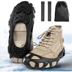 Shoe Spikes - Snow and Ice Overshoes - 30 Spikes - Crampons met Maat - Non-Slip - Geschikt voor Hiking - Climbing - Jogging en Outdoor Activiteiten