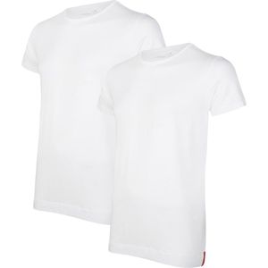 Undiemeister - T-shirt - T-shirt heren - Slim fit - Korte mouwen - Gemaakt van Mellowood - Crew Neck - Chalk White (wit) - 2-pack - XL