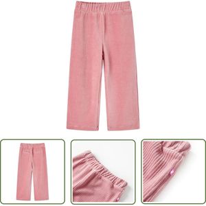 vidaXL Meisjesbroek - Kinderbroek - Kinderbroek 116 ribfluweel Lichtroze - Roze Broek - Ribfluweel Broek - Kindermode