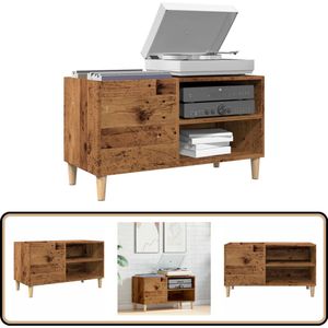 vidaXL Platenkast - 84,5x38x48 cm - Oud Houtkleurig Platenkast - Platenkasten - Platenspeler Kast - Elpee Opbergkast