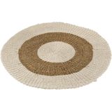 J-Line tapijt Rond - zeegras - wit/naturel - small