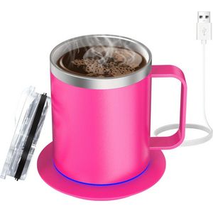 Livano Cup Warmer - Mok Warmer - Mug Warmer - Koffie Warmer - Verwarmde Onderzetter - Koffie Warmhouder - Koffiekop Verwarmer - Kop Warmer - USB - Kopjes - Melk - Roze