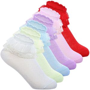 6 paar meisjes ruchesokken schattige kanten ruches enkelsokken voor kleine meisjes peuter dans lolita jurk (4-6 jaar), veelkleurig, medium, veelkleurig, M