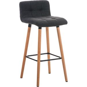 Luxe barkruk - Ergonomisch - Met rugleuning - Set van 1 - Barstoelen voor keuken of kantine - Polyester - Zwart - Zithoogte 75cm