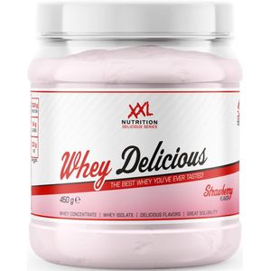 XXL Nutrition - Whey Delicious - Aardbei - Wei Eiwitpoeder met BCAA & Glutamine, Proteïne poeder, Eiwit shake, Whey Protein - 450 gram