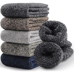 Sokken - (Pak van 5) - Loungesokken - Loungesokken voor heren - Warme wintersokken voor heren - Warm en ademend - Herensokken - Kerstcadeau - Verjaardagscadeau