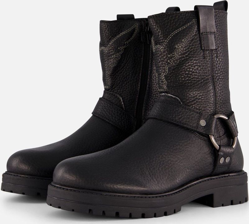 Vingino Carice Biker boots zwart Leer - Dames - Maat 35