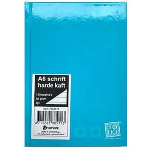 Notitieboek A6 met harde kaft - Aquablauw Hoogglans - Gratis Verzonden