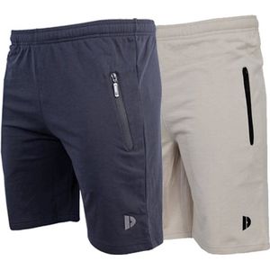 2-Pack Donnay Joggingshort (Nick) - Sportshort - Heren - Navy/Sand (928) - maat XXL