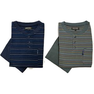 Outfitter - Heren pyjama's - Katoen - Duo Voordeelpack - Gestreept - Maat XL