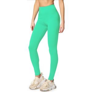 Merry Style MS-MS10-198-LE Dames Leggings - Sport - Vrijetijdsbroek - Lang - Katoen - Sporbroek - Yogabroek - Mint - XS