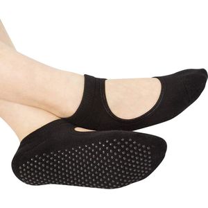 IBBO Shop - Premium Anti Slip Yoga Sokken - katoen sokken - Pilates - Piloxing - Ballet - dans sokken - maat 35 tot 40 - 1 paar - Zwart