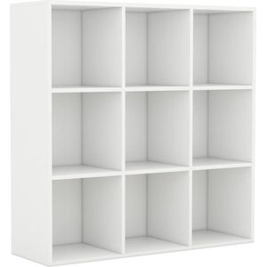 vidaXL - Boekenkast - Wit - Bewerkt Hout - Met 9 Vakken