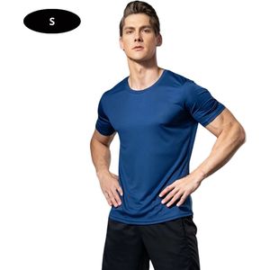 Bovista Sportshirt Heren - Sport - Fitness - Compressie Shirt - Corrigerend Hemd - Sportkleding - Mannen - Blauw - S