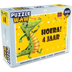 Puzzel Verjaardag cadeau - Kind - 4 Jaar - Dinosaurus - Legpuzzel - Puzzel 500 stukjes