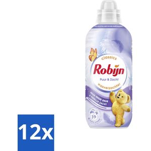 Robijn – Wasverzachter – Puur & Zacht – 780 ml - Voordeelverpakking - 12 stuks