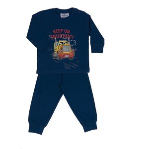 Fun2Wear - Pyjama Trucking - Vrachtwagen - Donker Blauw - Maat 116 - Jongens