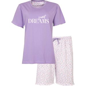 Tenderness Dames Shortama - Pyjama Set - Katoen - Lila - Maat XXL