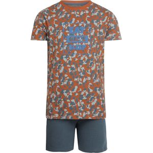 Charlie Choe Jongens Pyjama Shortama Bruin Camouflage - Maat 74/80