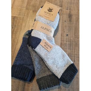 3 Paar - Alpaca Wollen Sokken - Maat 35-38 - Wintersokken - Huissokken - Wandelsokken - Vrijetijdsokken