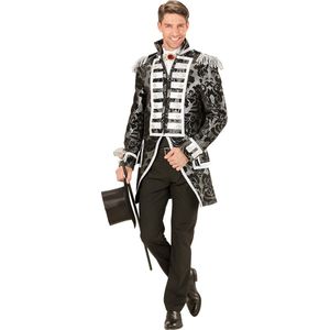 Widmann - Middeleeuwen & Renaissance Kostuum - Royale Frackjas Parade Zilver Man - Zilver - Large - Halloween - Verkleedkleding
