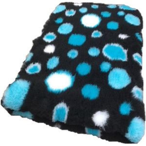 2 Stuks - Vetbed - Dierenmat - Dierenkleed - Hondendeken - Circles Zwart Turquoise Wit - latex anti-slip 75 x 50 cm - machine wasbaar