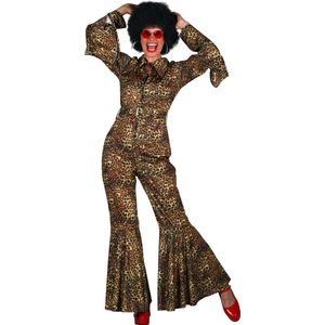 Catsuit Disco - Dames - Disco 80/90 - Hippie - Carnaval - Verkleedkleding - Panter - Maat XXL