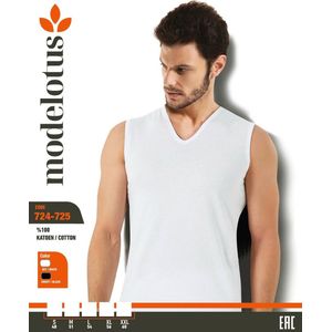 2pack Mode Lotus - Katoen - V Hals - Mauwloos - Sport Heren Onderhemd - t-shirts - t shirt heren - heren t shirt - Kleur:Wit Maat L