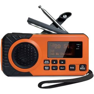 Meest verkochte Noodradio + SOS noodknop + Zaklamp - Meest functionele noodradio - Solar opwindbaar - Powerbank Zonneenergie - Noodpakket - Zaklamp - DAB+ FM/AM - Bluetooth - Noodradio - Oorlog