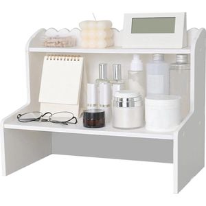 Houten Bureau-organizer Meerlaags Opbergrek Cosmetica-displayrek voor Kantooraccessoires - Medium Formaat .