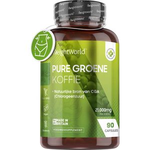 WeightWorld Groene Koffie capsules - 90 green coffee capsules ter ondersteuning van je fitnessdoelen - Natuurlijke ingrediënten