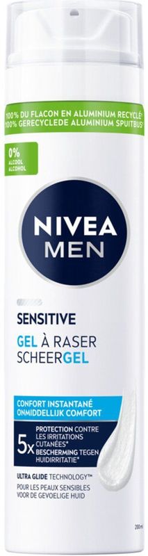 NIVEA Men Scheergel Sensitive - 6 x 200 ml - Voordeelverpakking
