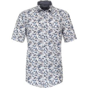 Casa Moda Overhemd Korte Mouw Bio Katoen Zeilbootmotief - L