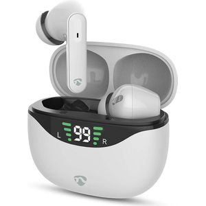 Nedis Volledig Draadloze Oordopjes - ANC (Active Noise Cancelling) - Bluetooth - Maximale batterijduur: 30 uur - Aanraakbediening - Charging case - Draadloze oplaadcase - Ingebouwde microfoon