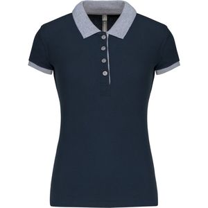 Kariban Piqué-damespolo tweekleurig K259 - Navy / Oxford Grey - L