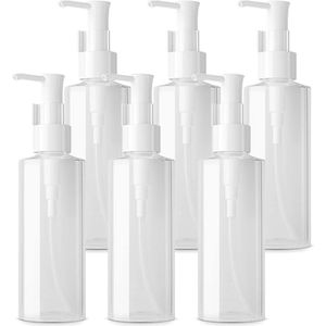 Transparante lege cosmetische pompflessen - 100ml - 6 stuks