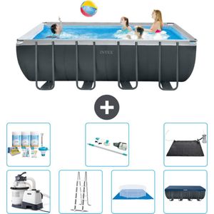 Intex Rechthoekig Ultra XTR Frame Zwembad - 549 x 274 x132 cm - Inclusief Pomp - Ladder - Grondzeil - Afdekzeil Onderhoudspakket - Stofzuiger - Solar Mat
