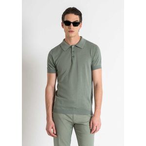 Antony Morato Poloshirt Sweater Mmsw01430 Ya500086 4077 Sage Green Mannen Maat - L